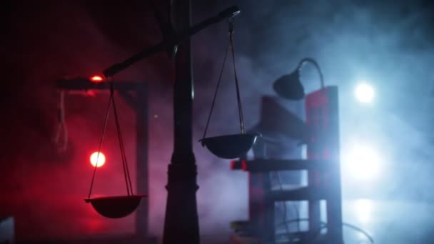 Droit Juridique Crime Concept Exécution Miniatures Peine Mort Sur Table — Video