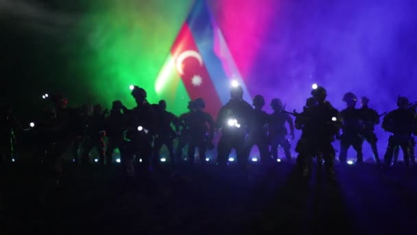 Çevik Kuvvet Polisi Hazır Olmak Için Işaret Verdi Hükümetin Güç — Stok video