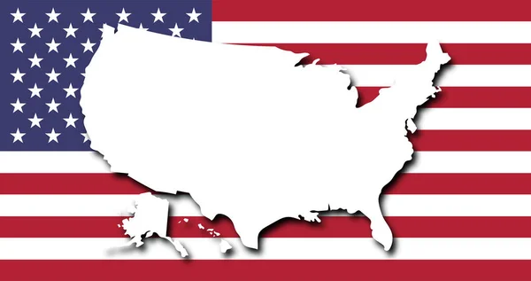 Usa Karta Och Flagga Vektor Amerika Karta Förenta Staternas Karta — Stock vektor