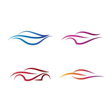 Araba logosu. Otomotiv logosu. Araba satıcısı logosu ya da reklam için iyi. Beyaz arkaplanda vektör illüstrasyonu.