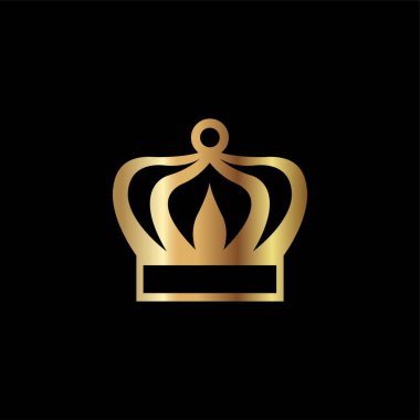 crown vector illustration with golden color isolated on black background, suitable for icon, logo, or any design element using crown shape