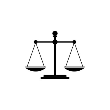 Vektör simgesi logo illüstrasyon ölçeği, sağlık veya hukuk bürosu işleri için mükemmel. siyah düz renk biçimi