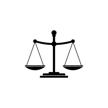 Vektör simgesi logo illüstrasyon ölçeği, sağlık veya hukuk bürosu işleri için mükemmel. siyah düz renk biçimi