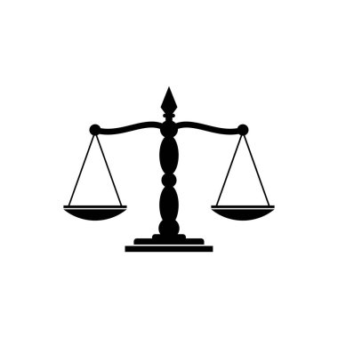 Vektör simgesi logo illüstrasyon ölçeği, sağlık veya hukuk bürosu işleri için mükemmel. siyah düz renk biçimi