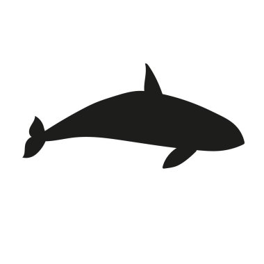 Beyaz arka planda izole edilmiş katil balina silueti