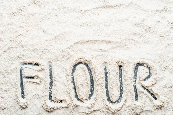 Background Flour Text Made Fresh Spelt Flour Texture — Stock Photo, Image