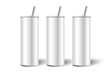 Skinny Tumbler Mockup Şablon Vektörü