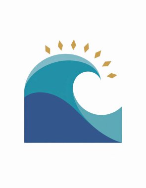 Maviler ve deniz mavisi tonlarında, altın halkalar ile vurgulanmış bir okyanus dalgasının stilize edilmiş grafik çizimi. Temiz, modern ve minimalist stil, markalaşma, web siteleri ya da sakinleştirici, suda hissetmeye ihtiyaç duyan her proje için mükemmel. Yüksek çözünürlüklü dijital resim.