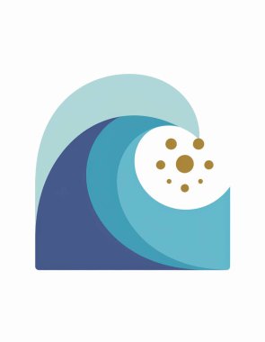 Maviler ve deniz mavisi tonlarında, altın halkalar ile vurgulanmış bir okyanus dalgasının stilize edilmiş grafik çizimi. Temiz, modern ve minimalist stil, markalaşma, web siteleri ya da sakinleştirici, suda hissetmeye ihtiyaç duyan her proje için mükemmel. Yüksek çözünürlüklü dijital resim.