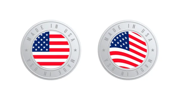 Étiquette Fabriquée Aux États Unis Avec Drapeau Américain — Image vectorielle