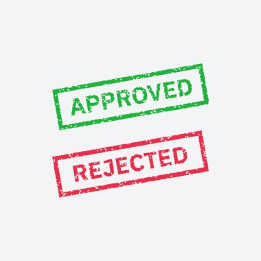 Grunge tarzında onaylandı ve reddedildi. İmza vektör tasarımı onaylandı ve reddedildi.