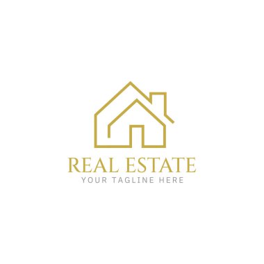 Real estate luxury logo design clipart