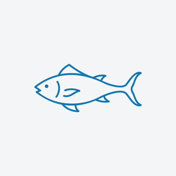 Projeto Logotipo Ícone Atum Rabilho Simples Ilustração Vetorial Plana — Vetor de Stock