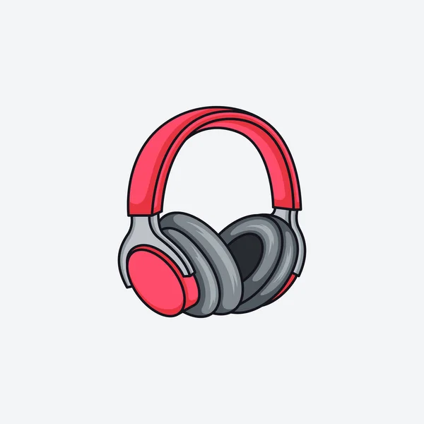 Headphones Cartoon Logo Vector Design — Stock Vector