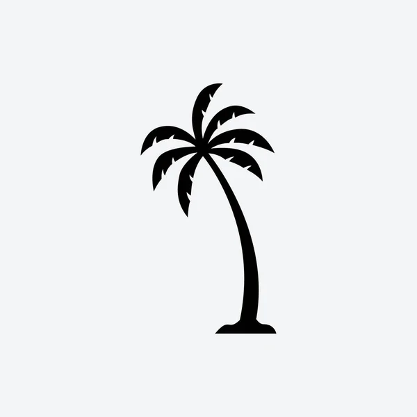 Ikone Der Palmensilhouette Einfache Flache Vektordarstellung — Stockvektor