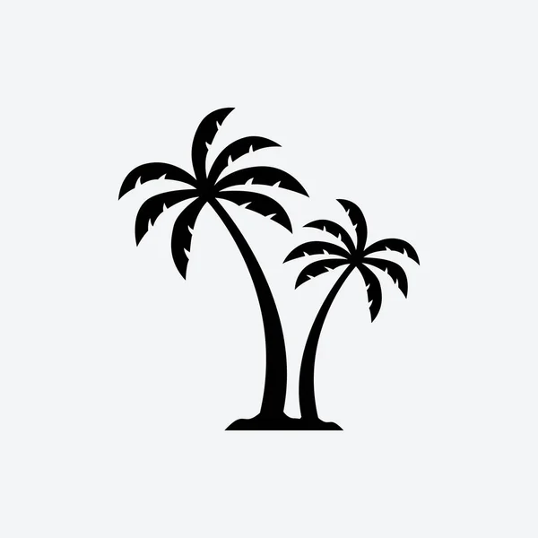 Palm Tree Silhouette Icon Simple Flat Vector Illustration — Stock Vector