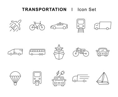 Ulaşım simgesi ayarlandı. Düzenlenebilir vuruş.