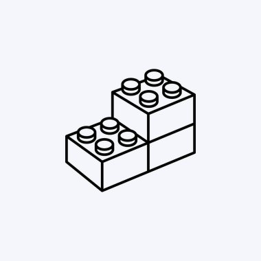 Çocuklar tuğla oyuncaklar ya da yapı taşı vektör illüstrasyonu