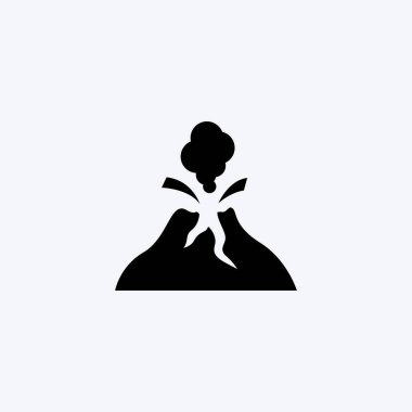 Volkanik patlama lav ve duman vektörü çizimi ile.