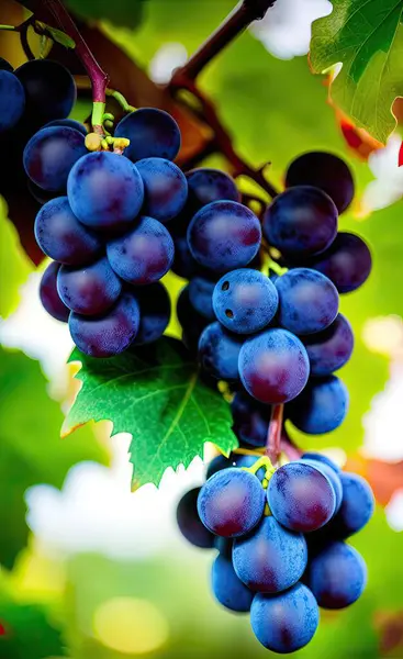 Zbliżenie Grona Dojrzałych Winogron Czerwonych Winorośli — Zdjęcie stockowe