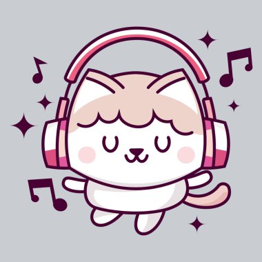 Müzik dinleyen sevimli bir kedinin taşıyıcısı
