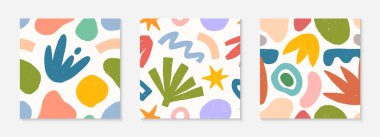 Çocuksu, soyut, pürüzsüz desenler. Renkli el çizimleri organik şekiller, karalamalar ve elementler. Parmak izleri, el ilanları, afişler, kumaşlar, davetiyeler, markalar, kapaklar ve daha fazlası için vektör tasarımı..