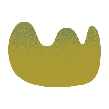 Düzensiz organik yeşil şekil. El çizimi grafiksel unsur saf basit bir şekilde afişler, smm, markalaşma, ambalaj, kapaklar, baskılar için. Retro yaz sembolü.