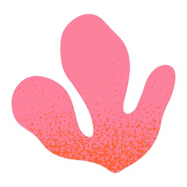 Mercan Okyanusu Resifi illüstrasyonu. Sualtı organik şekli. El çizimi basit bir şekilde afişler, smm, markalaşma, ambalajlama, kapaklar, baskılar. Retro yaz tropik sembolü.