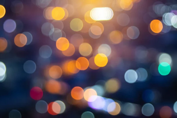 Abstract City Lights Blur Blinking Background Soft Focus Horizontal Long — Stock Photo, Image
