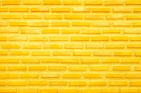 Brick Wall Painted Yellow Paint Pastel Bright Tone Texture Background — Stock Photo, Image