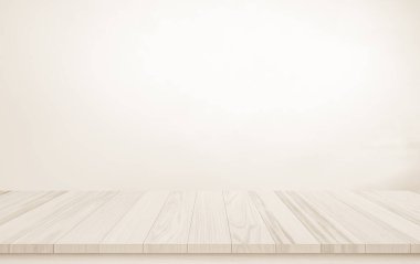 Ahşap teras. Bulanık ve Noel arkaplan kavramı. Ahşap beyaz masa üstü perspektifi ürün görüntüleme montajı için ışık ve dağ bulanık arkaplan görüntüsü ile gökyüzünün doğal önünde.