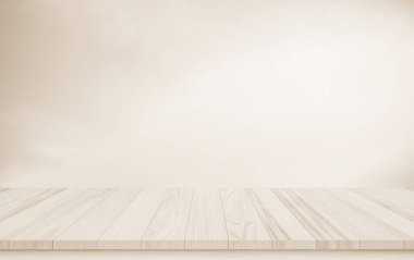 Ahşap teras. Bulanık ve Noel arkaplan kavramı. Ahşap beyaz masa üstü perspektifi ürün görüntüleme montajı için ışık ve dağ bulanık arkaplan görüntüsü ile gökyüzünün doğal önünde.