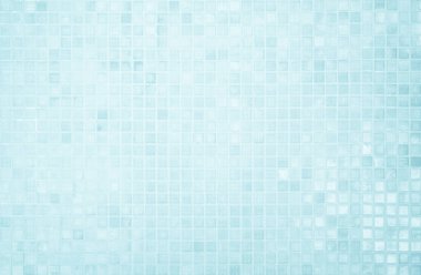 Blue light ceramic wall chequered and floor tiles mosaic background in bathroom, kitchen. Design pattern geometric with grid wallpaper texture decoration pool. Simple seamless abstract surface clean.