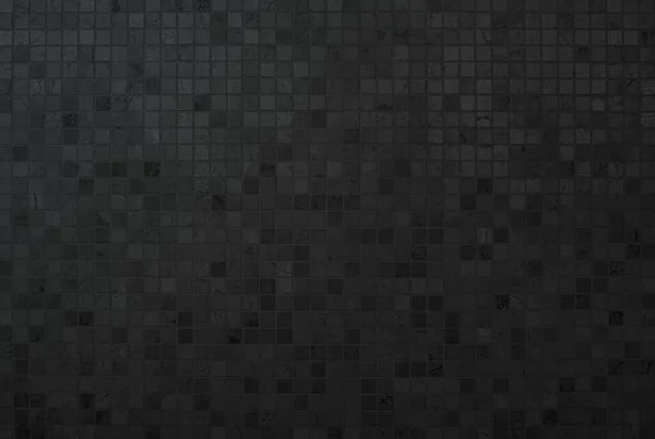 バスルームで暗い黒のセラミック壁のチェックと床のタイルモザイクの背景 グリッド壁紙テクスチャ装飾プールとデザインパターン幾何学 シンプルなシームレス抽象的なサーフェスグランジ — ストック写真