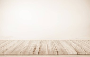 Ahşap teras. Bulanık ve Noel arkaplan kavramı. Ahşap beyaz masa üstü perspektifi ürün görüntüleme montajı için ışık ve dağ bulanık arkaplan görüntüsü ile gökyüzünün doğal önünde.