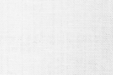 Jute hessian çuval bezi bezi bez örgü desen arkaplan açık beyaz boş renk. Kumaş perde desenli gazlı bez. Doğal keten ve pamuk kumaş, dekorasyon için temizdir..