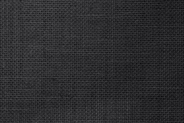 Siyah kenevir otu ipi dokusu. Kıllı kumaş Wale siyah kumaş duvar kağıdı. Kırsal çuval bezi kumaş dokusu doğal olarak. Doğal kaliteli keten çuval bezi dokuma, eski pamuk halı arka planı..