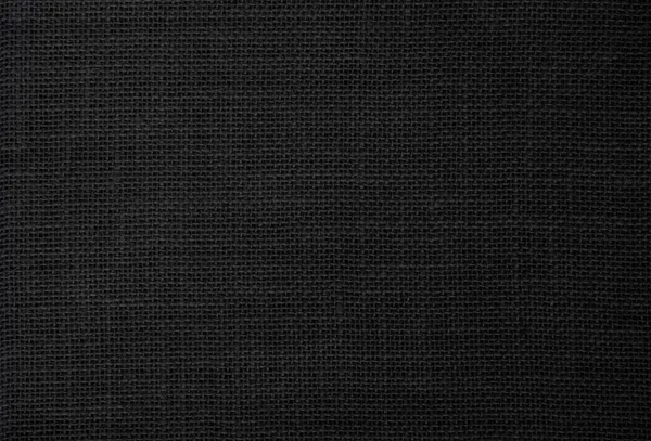 黑色麻绳纹理背景 染发水黑布墙纸 天然的乡村麻布帆布面料质感 天然老式亚麻布裙编织 旧棉地毯背景 — 图库照片