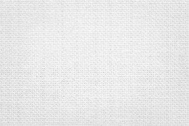 Fabric canvas woven texture background in pattern light white color blank. Natural gauze linen, carpet wool and cotton cloth textile textured as clean empty for decoration text. Grey sack material.