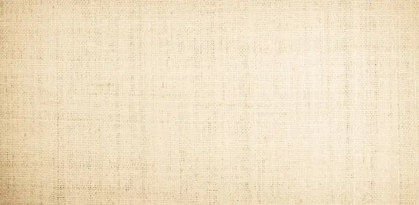 詳細な織生地テクスチャ背景メッシュパターンライトベージュ色ブランク 麻地の麻地のバラップキャンバスを結ぶ天然の織物繊維リネンと綿の布の質感は 装飾のために空のきれいな — ストック写真