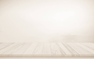 Ahşap teras. Bulanık ve Noel arkaplan kavramı. Ahşap beyaz masa üstü perspektifi ürün görüntüleme montajı için ışık ve dağ bulanık arkaplan görüntüsü ile gökyüzünün doğal önünde.