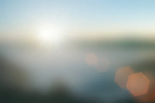 Natürliche Nebel Und Berge Sonnenlicht Hintergrund Verschwimmen Neblige Wellen Warme — Stockfoto