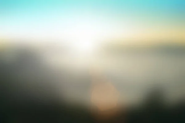 Natürliche Nebel Und Berge Sonnenlicht Hintergrund Verschwimmen Neblige Wellen Warme — Stockfoto