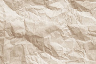 Arka plan için eski kağıt kumaş yüzeyi. Geri dönüşüm soluk kahverengi kağıt buruşuk doku, krem rengi geri dönüştürülmüş Kraft kağıt dokusu ve metin alanı için boş metin alanı.