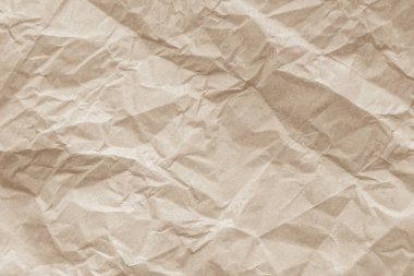 Arka plan için eski kağıt kumaş yüzeyi. Geri dönüşüm soluk kahverengi kağıt buruşuk doku, krem rengi geri dönüştürülmüş Kraft kağıt dokusu ve metin alanı için boş metin alanı.