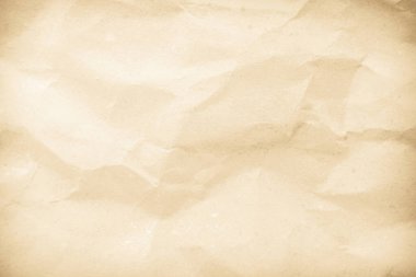 Arka plan için eski kağıt kumaş yüzeyi. Geri dönüşüm soluk kahverengi kağıt buruşuk doku, krem rengi geri dönüştürülmüş Kraft kağıt dokusu ve metin alanı için boş metin alanı.