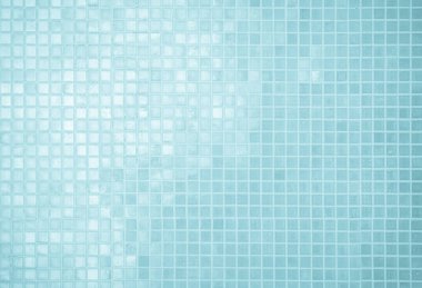 Blue light ceramic wall chequered and floor tiles mosaic background in bathroom, kitchen. Design pattern geometric with grid wallpaper texture decoration pool. Simple seamless abstract surface clean.