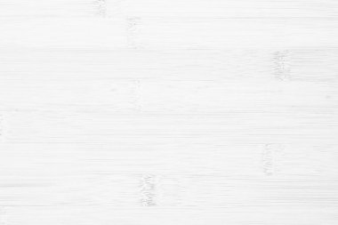 Beyaz ahşap masa dokusu arka plan, Üst Manzara. Soyut üst bar masa ahşap bambu desenli doğa. Duvarın klasik iç mutfağını tasarla. Ürünleri göstermek için bambu derisi kesme tahtası boş.