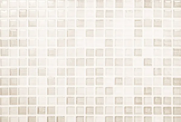 stock image Cream light ceramic wall chequered and floor tiles mosaic background in bathroom, kitchen. Design pattern geometric with grid wallpaper texture decoration pool. Simple seamless abstract surface clean.