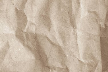 Arka plan için eski kağıt kumaş yüzeyi. Geri dönüşüm soluk kahverengi kağıt buruşuk doku, krem rengi geri dönüştürülmüş Kraft kağıt dokusu ve metin alanı için boş metin alanı.